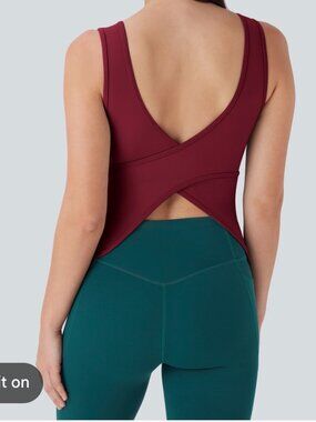 Halara U Neck Backless Crossover Tank
